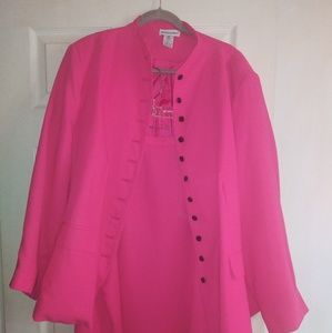 Fuchsia suit jacket and skirt